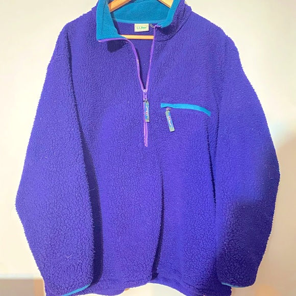 L.L. Bean Other - Men’s Vintage L.L. Bean Purple Quarter Zip Pullover Sweater Size XL